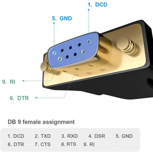 USB 2.0 to RS232 DB9 Female Serial Adapter Cable - Image 5