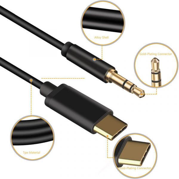 USB-C Male to Male 3.5mm Stereo Audio Cable - Image 4