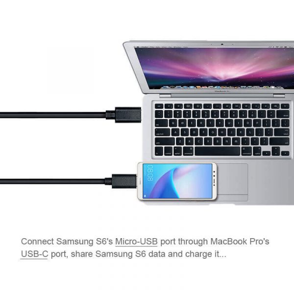 Male to Male USB 2.0 Type C to Micro USB Cable - Image 5