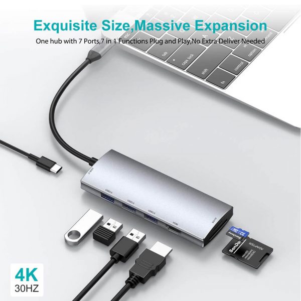 USB Type C to HDMI Adapter SD TF and PD 7 in 1 Hub - Image 7