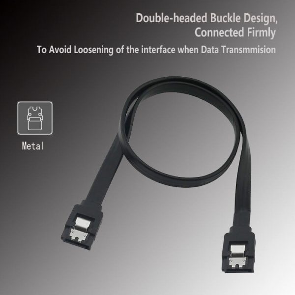 SATA III Cable, 90 Degree Angle SATA 3.0 HDD SDD Data Cable with Locking Latch - Image 5