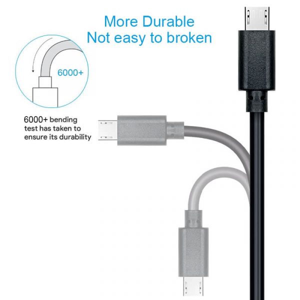 High Speed USB 2.0 Type A Male to Micro B Male Data Charging Cable, 480Mbps - Image 4