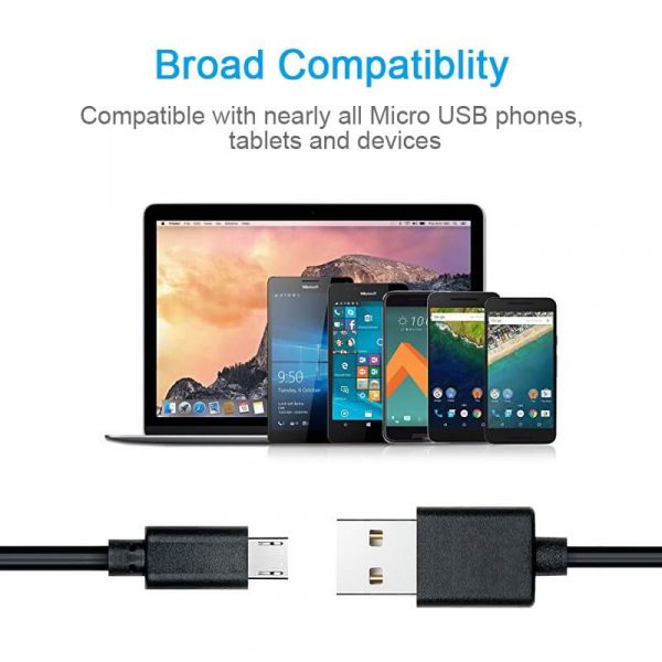 High Speed USB 2.0 Type A Male to Micro B Male Data Charging Cable, 480Mbps - Image 5