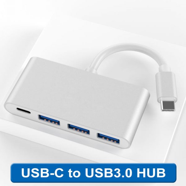 USB-C to 3 Port USB 3.0 with Power Delivery 4 in 1 Hub - Imagen 2