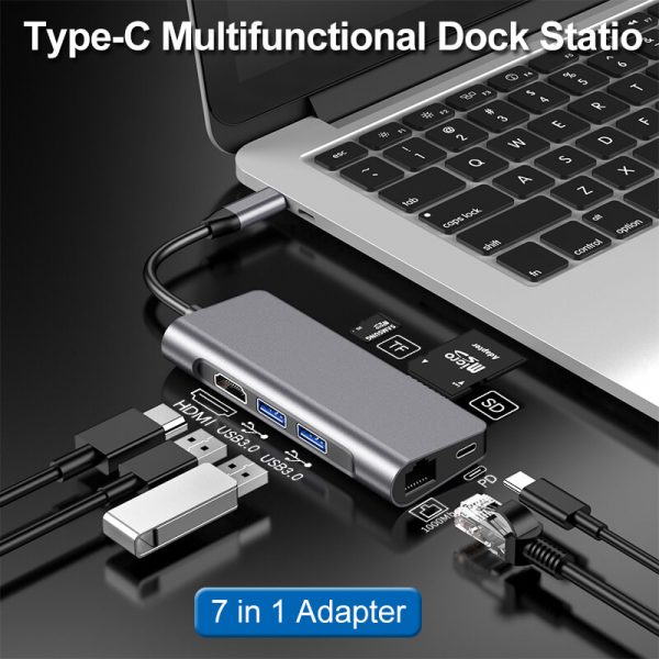 USB Type C to USB 3.0, SD TF Thunderbolt 3 and PD 7 in 1 USB-C Combo - Image 3