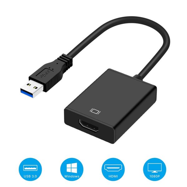 USB 3.0 to HDMI Adapter, HD 1080P Video Graphics Converter Cable Adapter with Audio Output - Image 3