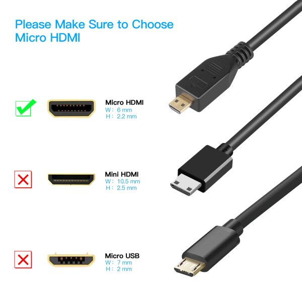 Micro HDMI to HDMI Adapter Cable, Male to Female - Image 2