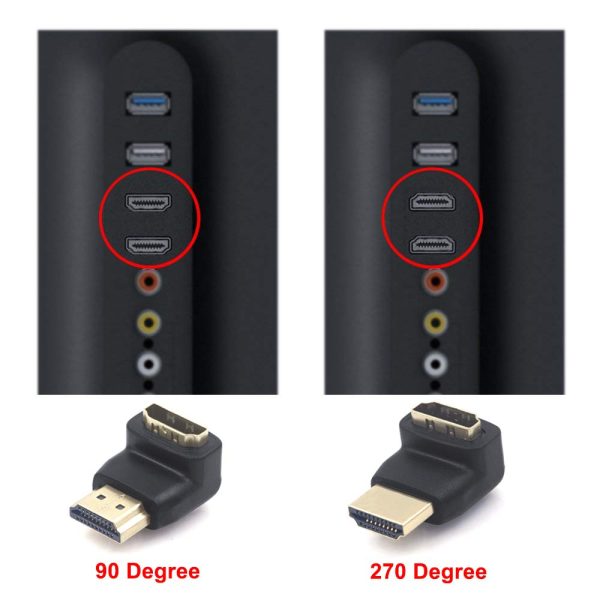 4K Angle, Swivel, Straight Male to Female HDMI Coupler Adapter – Image 2