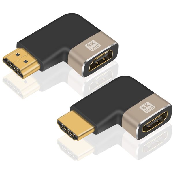 8K 2.1 Left Right Up Down Angle Male to Female HDMI Adapter Coupler – Image 3