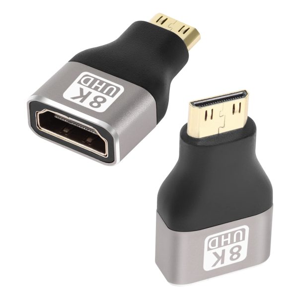 8K Mini HDMI a HDMI adaptador acoplador, macho a hembra