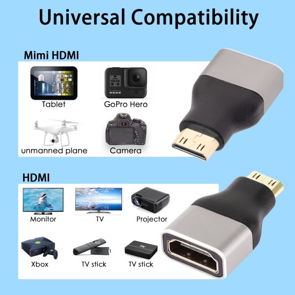 8K Mini HDMI to HDMI Adapter Coupler, Male to Female - Imagen 4