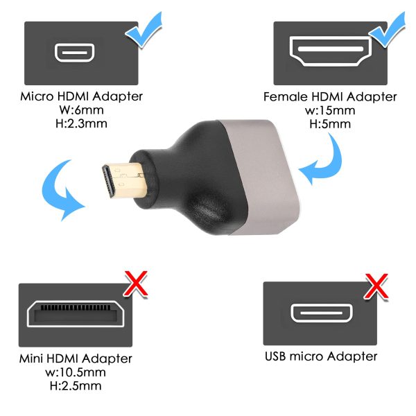 8K Micro HDMI Male to HDMI Female coupler, Micro HDMI Adapter - Image 2