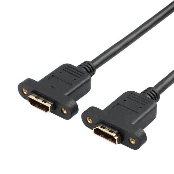 8K HDMI Panel Mount Cable, Female to Female, Three different connectors - Imagen 4