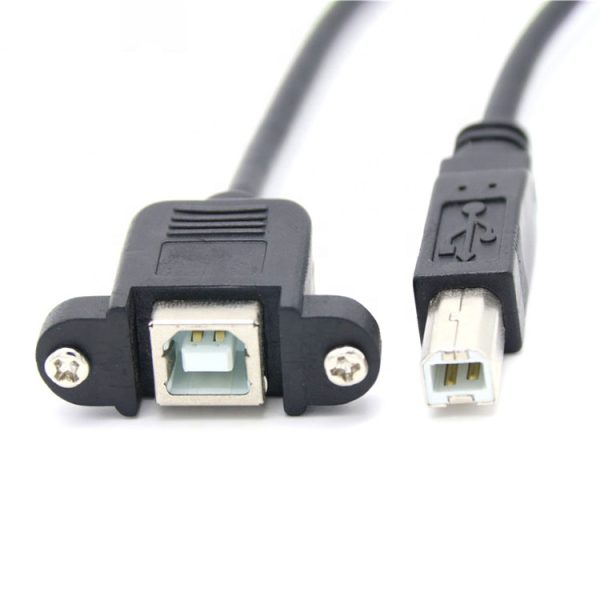 USB 2.0 B Panel-Mount Cable, Male to Female Extension Cable - Imagen 3