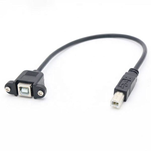 USB 2.0 B Panel-Mount Cable, Male to Female Extension Cable - Imagen 2