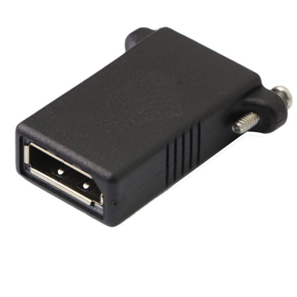 8K DisplayPort 1.4 Panel Mount Adapter Coupler with screw locking Female to Female - Imagen 5