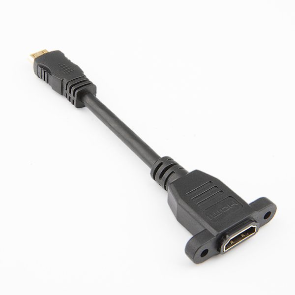 Mini HDMI to HDMI Panel Mount Cable, Male to Female Extension Cable - Imagen 4