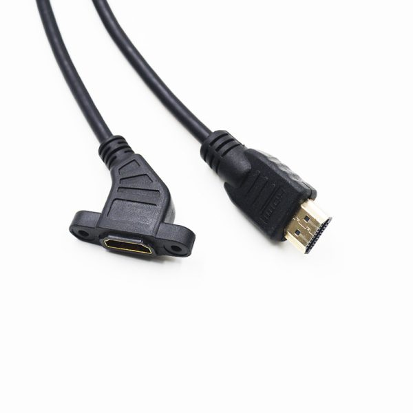 8K 45 ° ángulo HDMI Cable de extensión de montaje en panel, macho a hembra