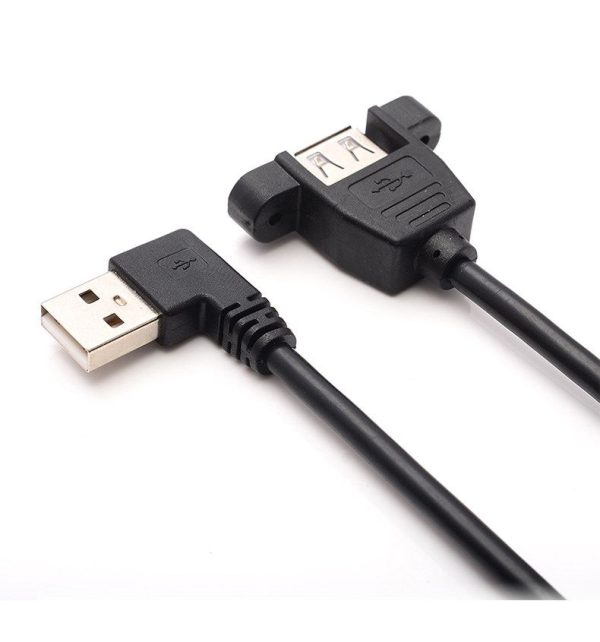 Panel Mount USB 2.0 Angle Extension Cable, Male to Female - Imagen 5