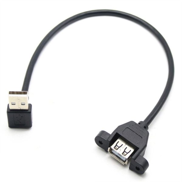 Panel Mount USB 2.0 Angle Extension Cable, Male to Female - Imagen 4