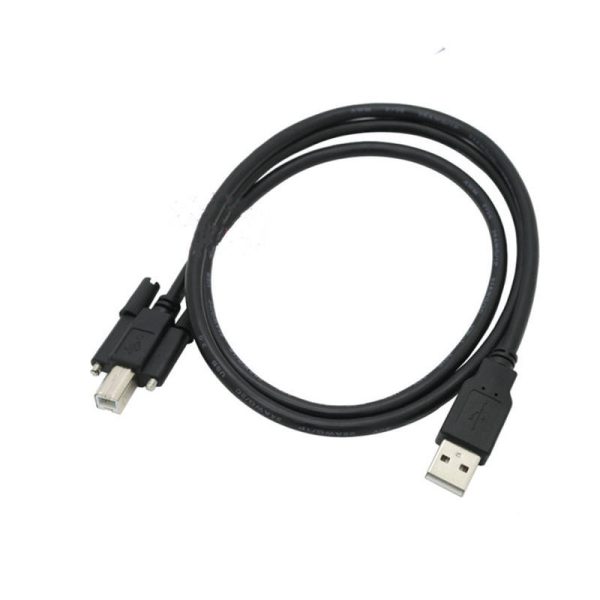 USB 2.0 B Panel Mount Extension Cable with Screw Rod, M-F - Imagen 2