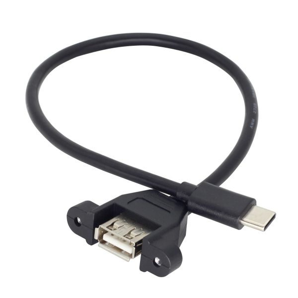 USB 2.0 Panel Mount C to A Extension Cable, M/F - Imagen 3