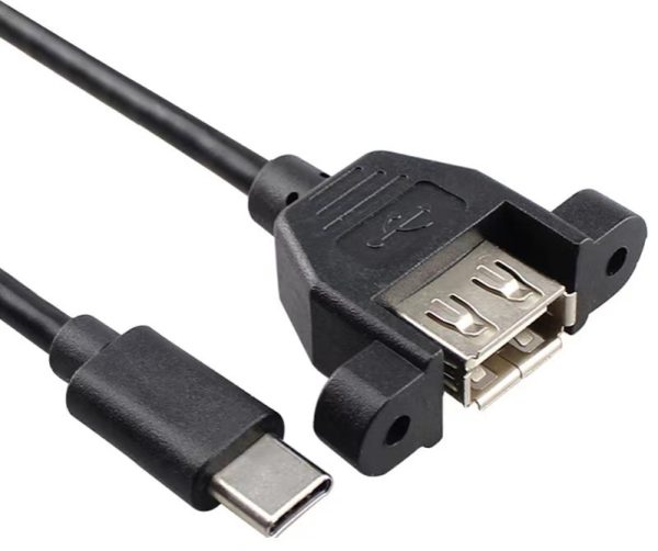 USB 2.0 Panel Mount C to A Extension Cable, M/F - Imagen 2