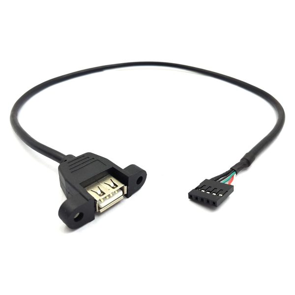 5Pin MotherBoard to USB 2.0 A female Panel Mount Cable - Imagen 3