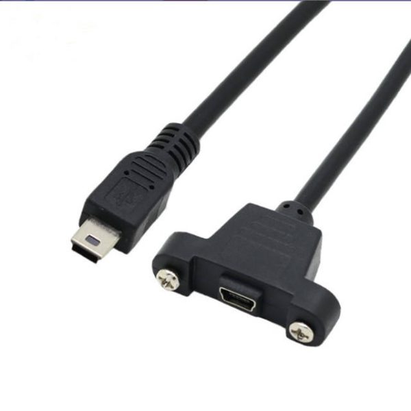 Mini USB 2.0 Panel Mount Cable, Male to Female Extension Cable - Imagen 2