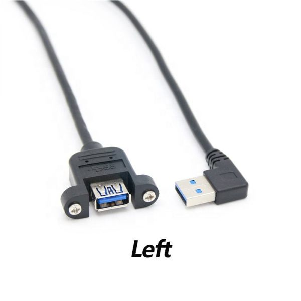 Angle USB 3.0 A Panel Mount Cable, Male to Female Extension Cable - Imagen 4