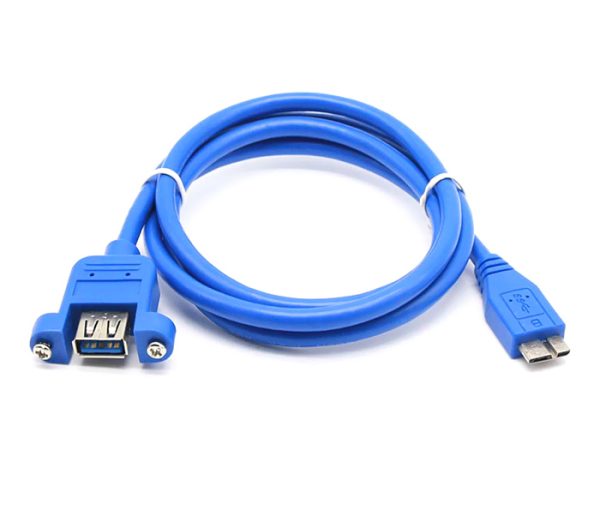 Micro USB 3.0 to A Panel Mount Cable, M-F - Imagen 2