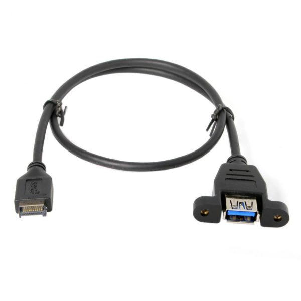 USB Type-E to USB 3.0 A Panel Mount Cable, M-F Extension Cable - Imagen 3