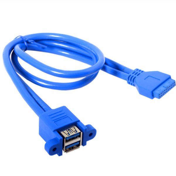 USB 3.0 20Pin to Dual USB 3.0 A Panel Mount Cable, Female to Female - Imagen 5