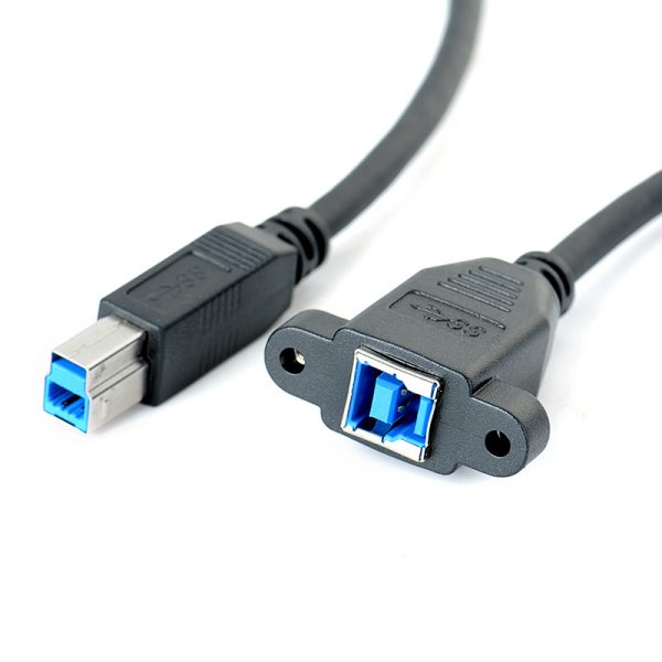 Cable de extensión USB 3.0 B de montaje en panel, macho a hembra