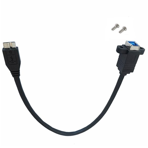 Micro USB 3.0 to B Panel Mount Cable, Male to Female Extension Cable - Imagen 4