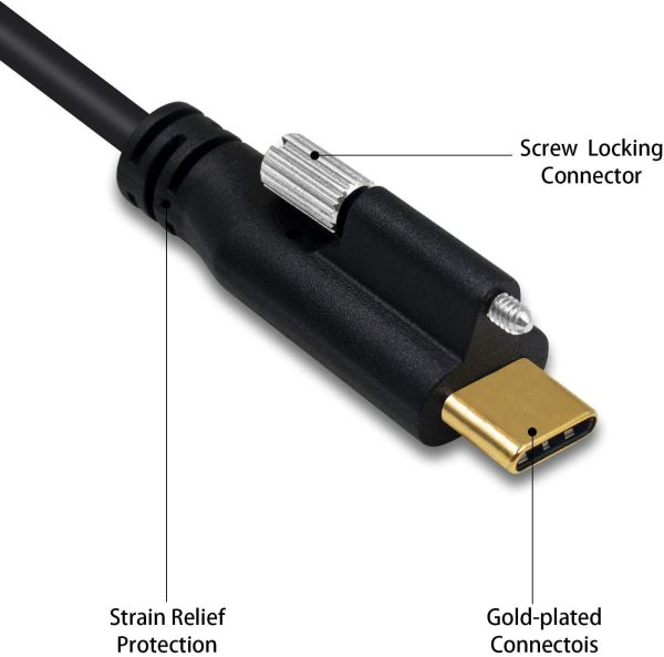 USB 3.0 A to USB Type-C Panel Mount Cable with screw rod, Male to Male - Imagen 4