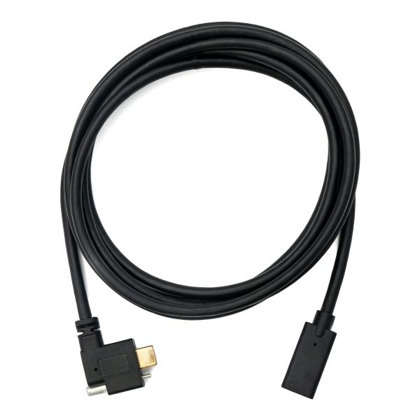 Panel Mount Left Angle USB 3.1 Type C Extension Cable with screw - Imagen 2