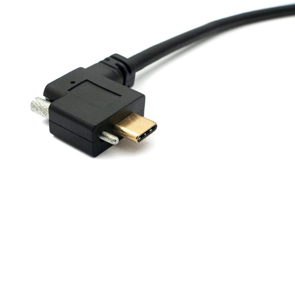 Panel Mount Left Angle USB 3.1 Type C Extension Cable with screw - Imagen 3