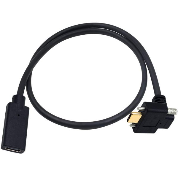 Panel Mount UP Angle USB 3.1 Type C Cable Male to Female Extension cable with screw - Imagen 4