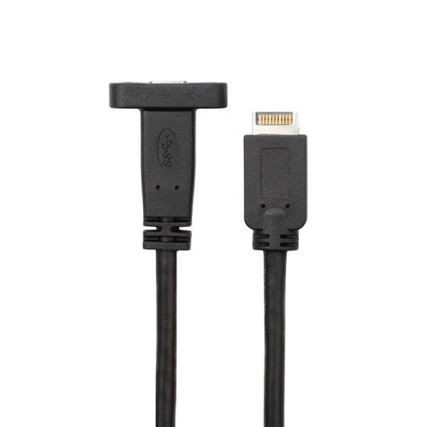 Panel Mount USB Type-E to USB 3.1 Type C Male to Female Extension Cable - Imagen 2