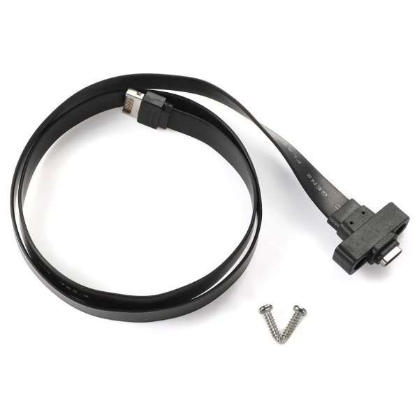 Flat USB Type-E Panel Mount Cable Male to USB 3.1 Type C Female MotherBoard Panel Mount Extension Cable - Imagen 2