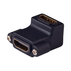 Acoplador adaptador de montaje en panel HDMI 2.0 4K con ángulo de 90° y cierre de rosca Hembra a Feamle