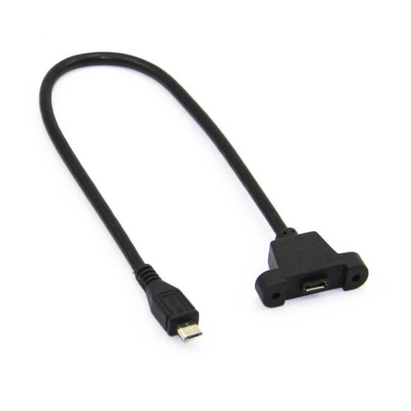 Micro USB 2.0 Panel Mount Cable, Male to Female Extension Cable - Imagen 5