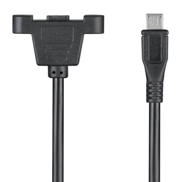 Micro USB 2.0 Panel Mount Cable, Male to Female Extension Cable - Imagen 3