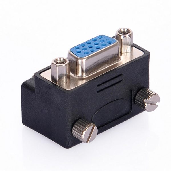 90° Angle Panel Mount VGA Male to Female Coupler Adapter - Imagen 2