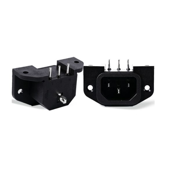 AC Angle C14 Male to Female Power Socket with four screw holes - Imagen 2