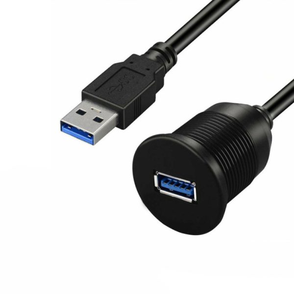 Single Port flush Panel Mount USB 3.0 A Cable male to female Car Waterproof Cable - Imagen 5