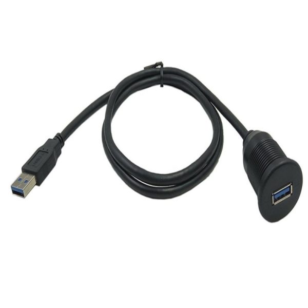 Single Port flush Panel Mount USB 3.0 A Cable male to female Car Waterproof Cable - Imagen 4