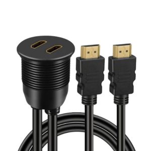 Doble HDMI Cable de montaje en panel macho a hembra del coche cable impermeable