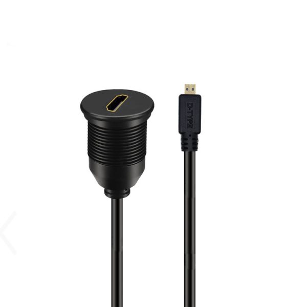 Micro HDMI 2.0 al panel de montaje HDMI Cable macho a hembra a prueba de agua del coche Cable